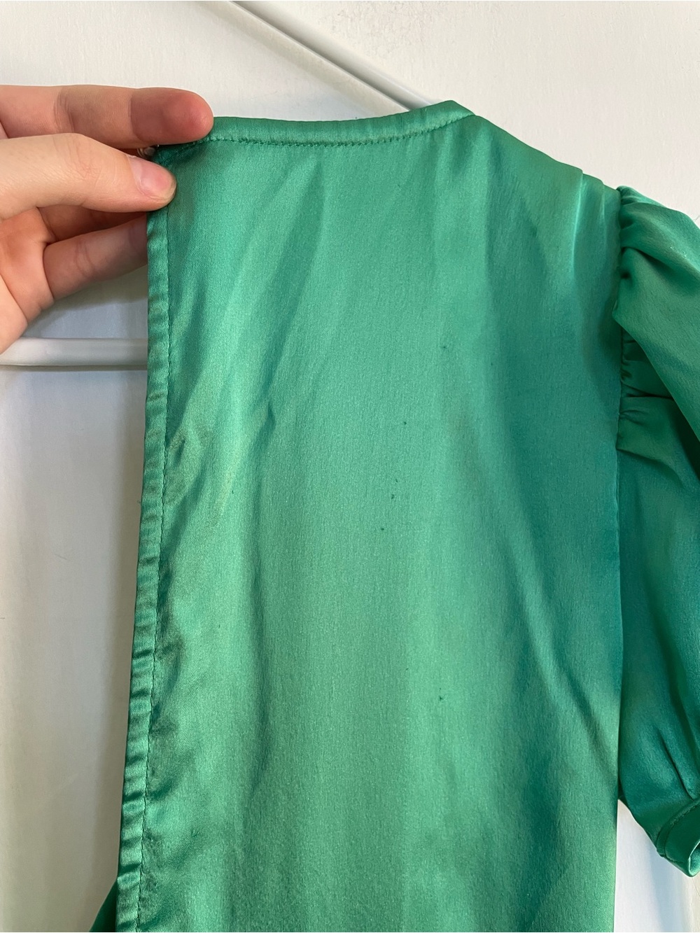 Free People Cooper Maxi Dress Green Lace Satin Embroidery Womens V Neck Size 6 - Picture 13 of 15